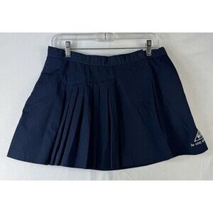 VTG Le Coq Sportif‎ Women's Tennis Skirt NavyBlue 14 PLEATED SHORT Eighties CUTE